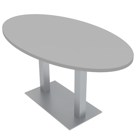 Skutchi Designs 33.5 in W, 69.5 in L, 29 in H, Engineered Wood Top, Grey HAR-OVL-34x70-DOU-XD01